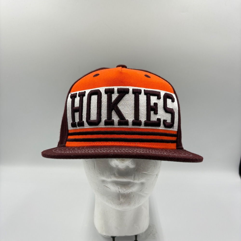 Zephyr Virginia Tech Hokies Hat Men OSFA Maroon Orange Excellent Snapback VT